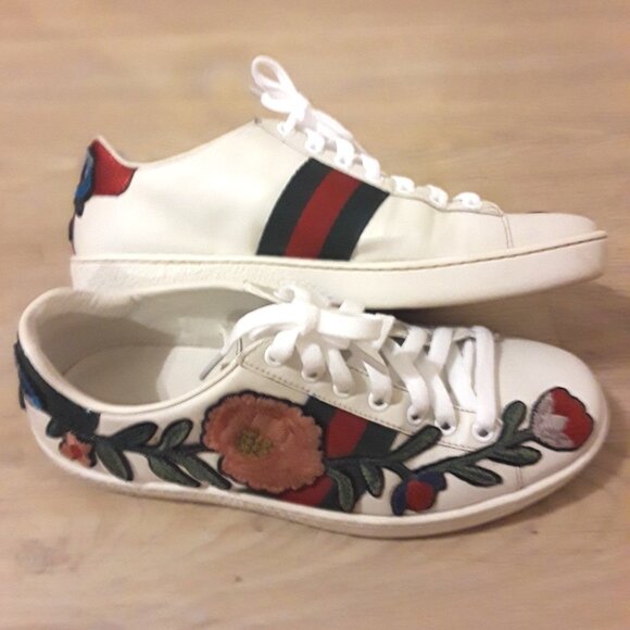Rare GUCCI Ace floral LOGO sneakers--excellent condition - Picture 7 of 15